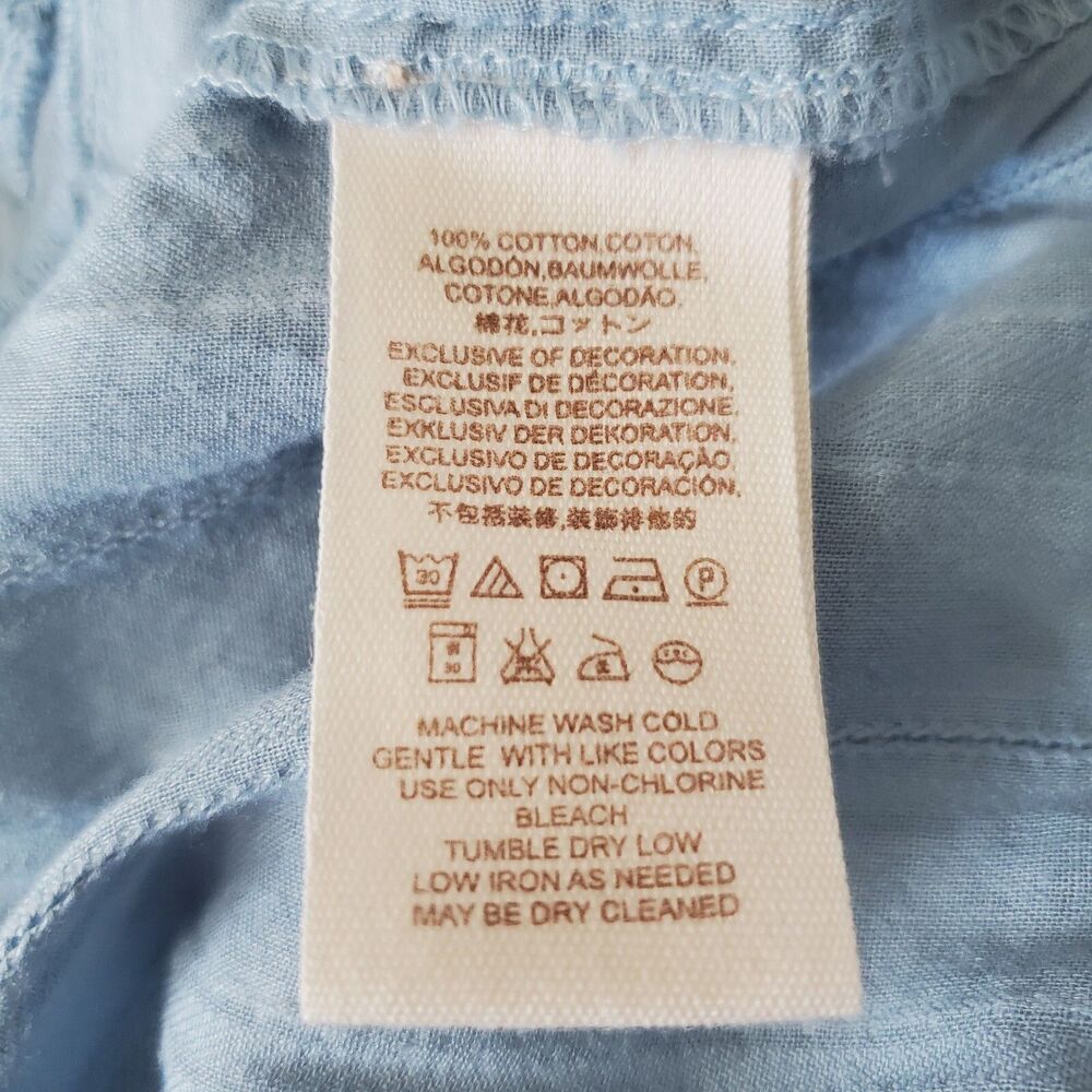 Free People Follow Your Heart Top Womens Size XS Dusty Blue Cropped Peasant - Picture 11 of 12